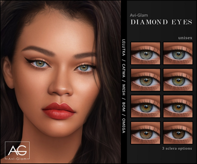 Second Life Marketplace AG. Diamond Eyes Pack